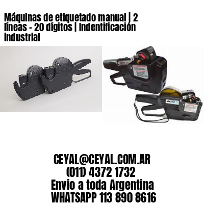 Máquinas de etiquetado manual | 2 líneas - 20 dígitos | Indentificación industrial