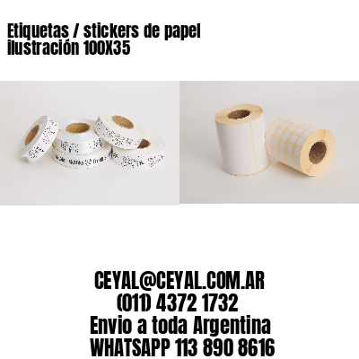 Etiquetas / stickers de papel ilustración 100X35