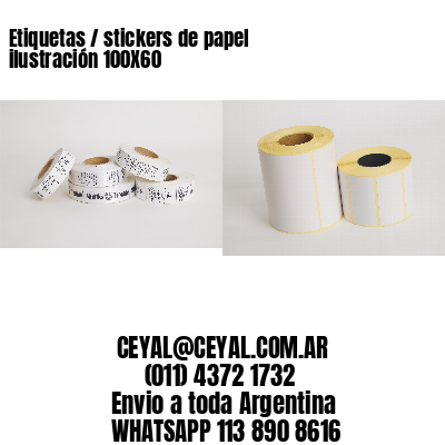 Etiquetas / stickers de papel ilustración 100X60