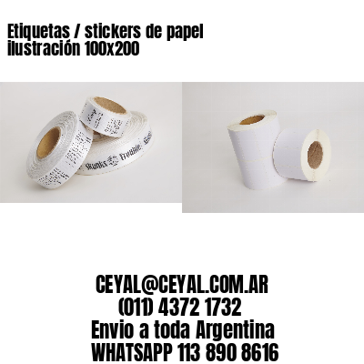 Etiquetas / stickers de papel ilustración 100x200