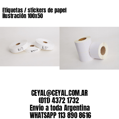 Etiquetas / stickers de papel ilustración 100x50