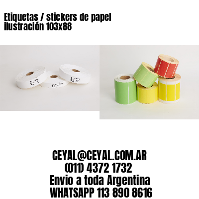 Etiquetas / stickers de papel ilustración 103x88