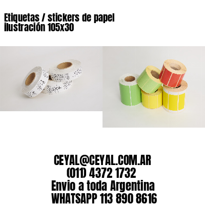 Etiquetas / stickers de papel ilustración 105×30