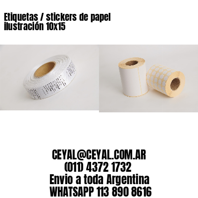 Etiquetas / stickers de papel ilustración 10x15