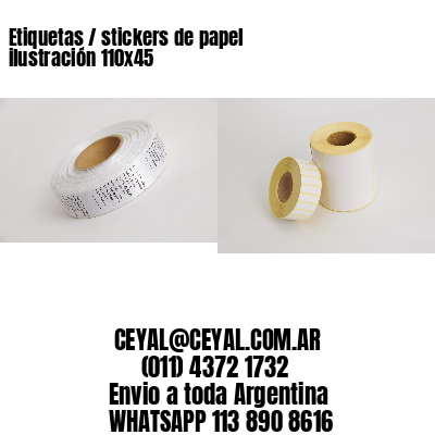 Etiquetas / stickers de papel ilustración 110x45