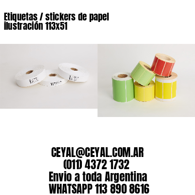 Etiquetas / stickers de papel ilustración 113×51