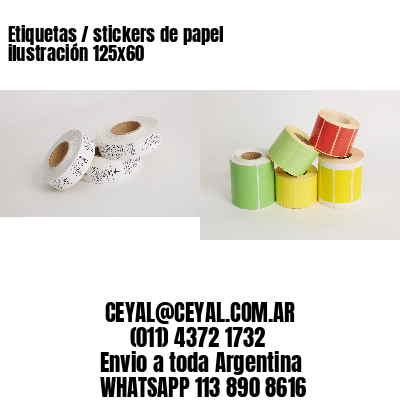 Etiquetas / stickers de papel ilustración 125×60