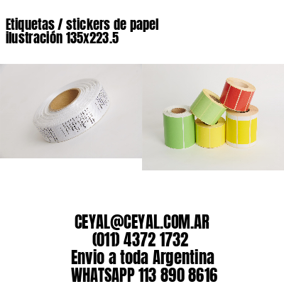 Etiquetas / stickers de papel ilustración 135×223.5