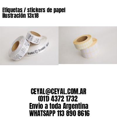 Etiquetas / stickers de papel ilustración 13x18