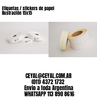 Etiquetas / stickers de papel ilustración 15x15