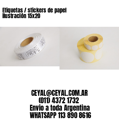 Etiquetas / stickers de papel ilustración 15x20