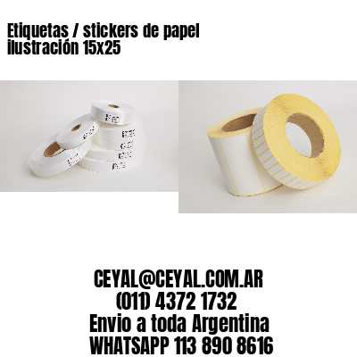 Etiquetas / stickers de papel ilustración 15x25