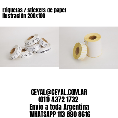 Etiquetas / stickers de papel ilustración 200×100