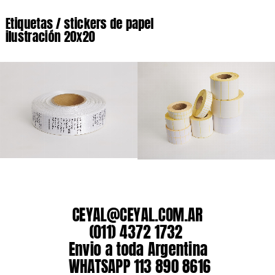 Etiquetas / stickers de papel ilustración 20x20