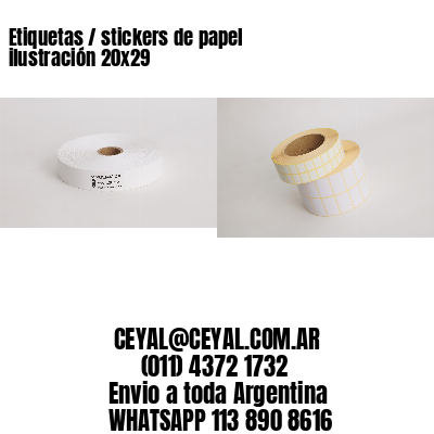 Etiquetas / stickers de papel ilustración 20x29