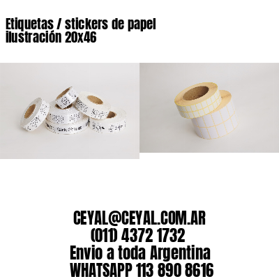 Etiquetas / stickers de papel ilustración 20x46