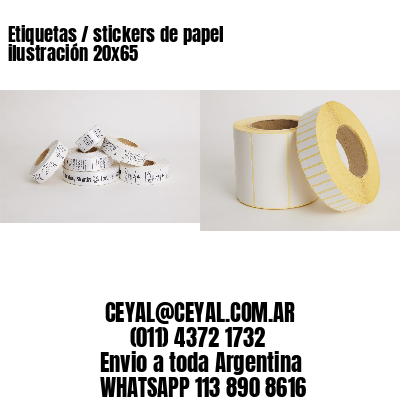 Etiquetas / stickers de papel ilustración 20×65