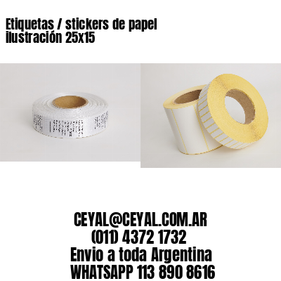 Etiquetas / stickers de papel ilustración 25×15