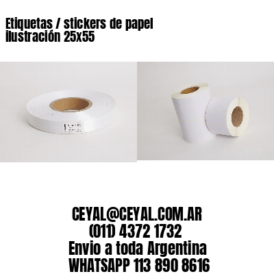 Etiquetas / stickers de papel ilustración 25×55