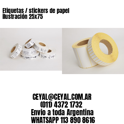 Etiquetas / stickers de papel ilustración 25x75