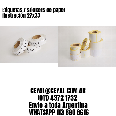 Etiquetas / stickers de papel ilustración 27x33