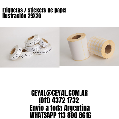 Etiquetas / stickers de papel ilustración 29X20
