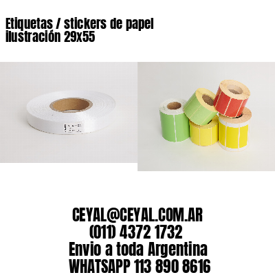 Etiquetas / stickers de papel ilustración 29x55
