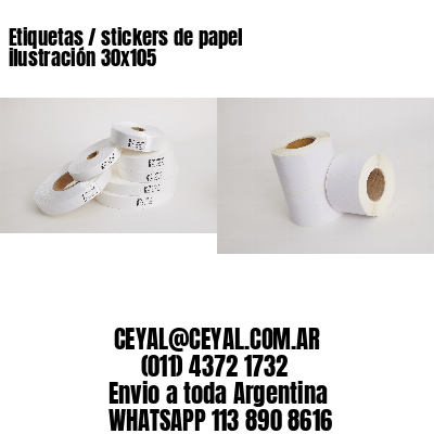 Etiquetas / stickers de papel ilustración 30×105