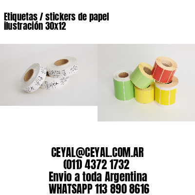 Etiquetas / stickers de papel ilustración 30×12