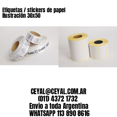 Etiquetas / stickers de papel ilustración 30x50