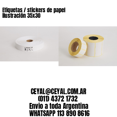 Etiquetas / stickers de papel ilustración 35×30