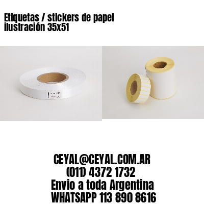 Etiquetas / stickers de papel ilustración 35x51