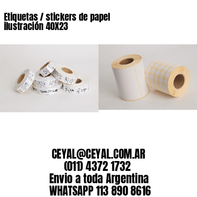 Etiquetas / stickers de papel ilustración 40X23