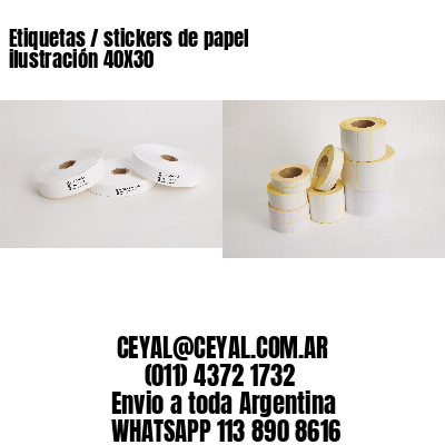 Etiquetas / stickers de papel ilustración 40X30