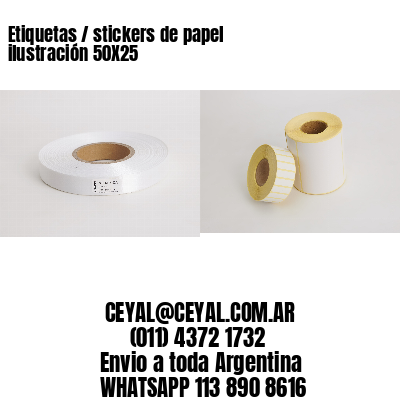 Etiquetas / stickers de papel ilustración 50X25