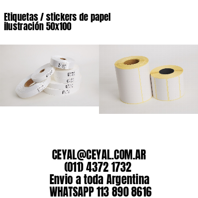 Etiquetas / stickers de papel ilustración 50×100