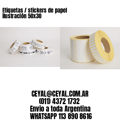 Etiquetas / stickers de papel ilustración 50x30