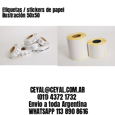 Etiquetas / stickers de papel ilustración 50×50