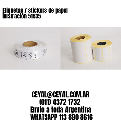 Etiquetas / stickers de papel ilustración 51×35
