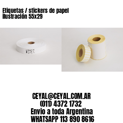 Etiquetas / stickers de papel ilustración 55×29