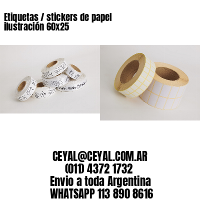 Etiquetas / stickers de papel ilustración 60×25
