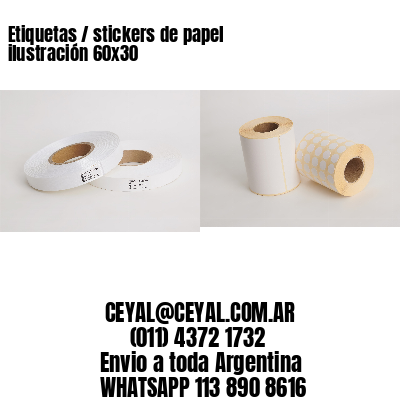 Etiquetas / stickers de papel ilustración 60×30