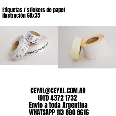 Etiquetas / stickers de papel ilustración 60x35