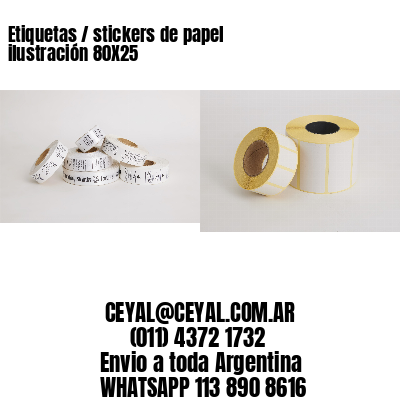 Etiquetas / stickers de papel ilustración 80X25