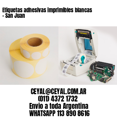 Etiquetas adhesivas imprimibles blancas - San Juan