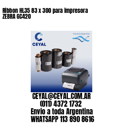 Ribbon HL35 83 x 300 para impresora ZEBRA GC420