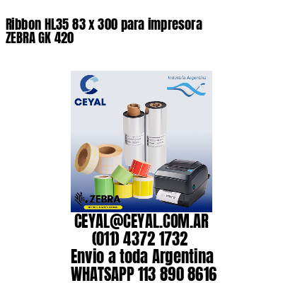 Ribbon HL35 83 x 300 para impresora ZEBRA GK 420