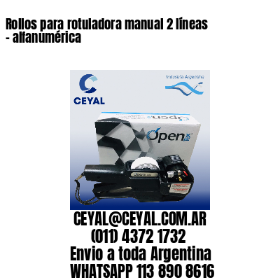 Rollos para rotuladora manual 2 líneas – alfanumérica