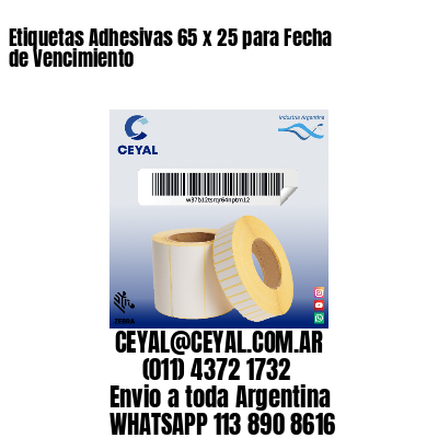 Etiquetas Adhesivas 65 x 25 para Fecha de Vencimiento