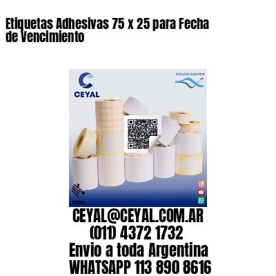 Etiquetas Adhesivas 75 x 25 para Fecha de Vencimiento